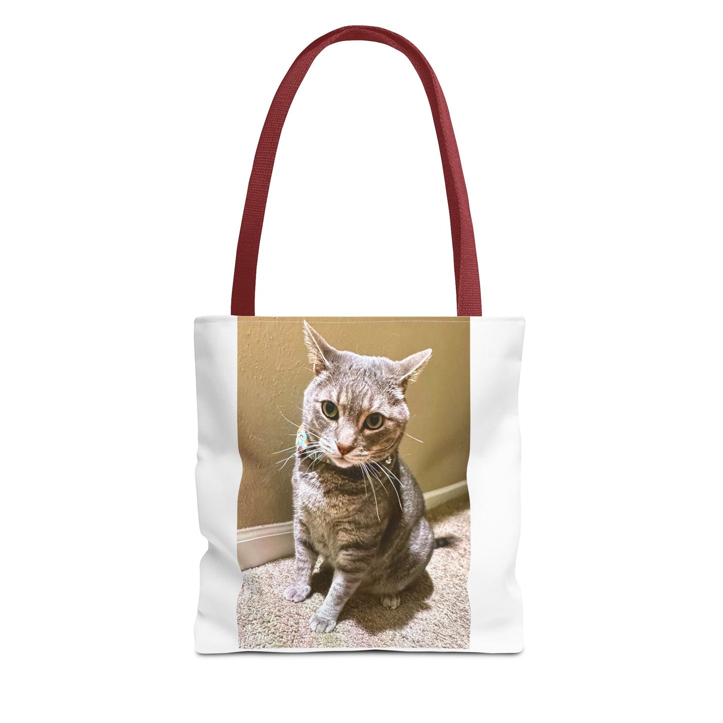 Cat Photo Tote Bag – Personalized Cute Tabby Cat Portrait Tote