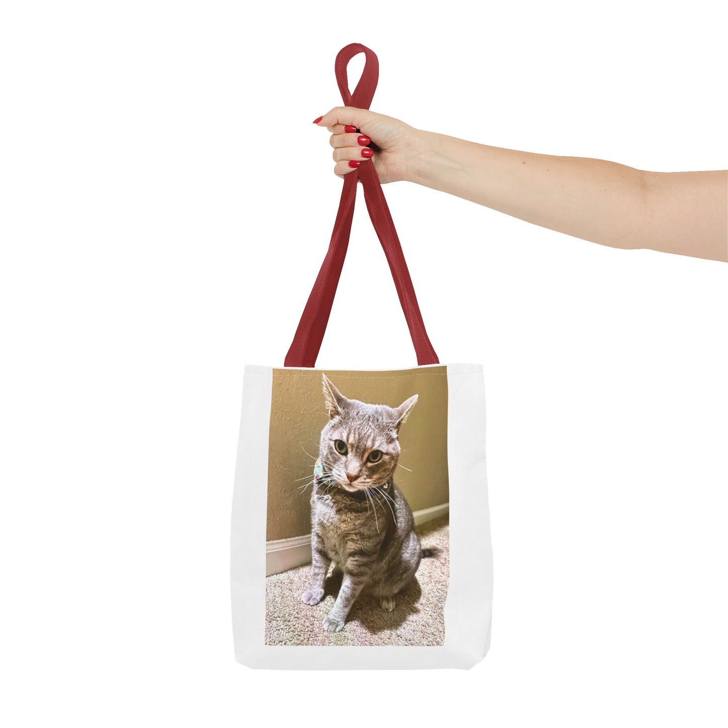 Cat Photo Tote Bag – Personalized Cute Tabby Cat Portrait Tote