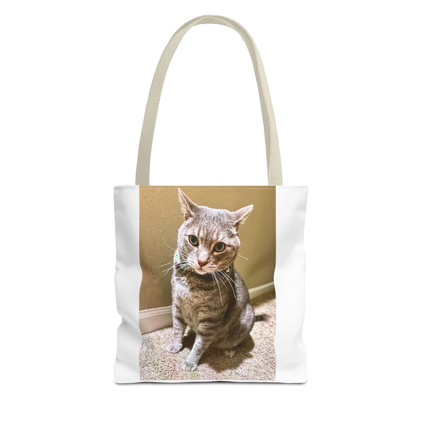 Cat Photo Tote Bag – Personalized Cute Tabby Cat Portrait Tote