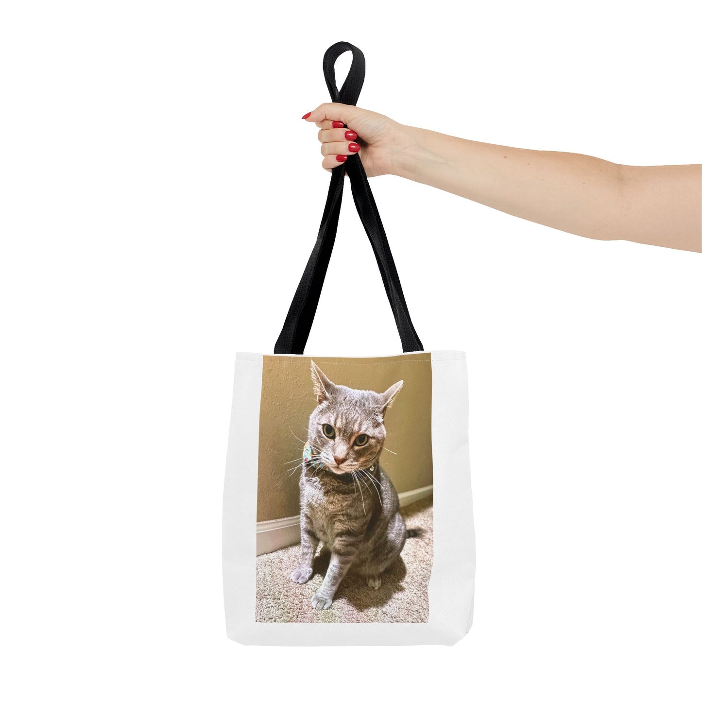 Cat Photo Tote Bag – Personalized Cute Tabby Cat Portrait Tote