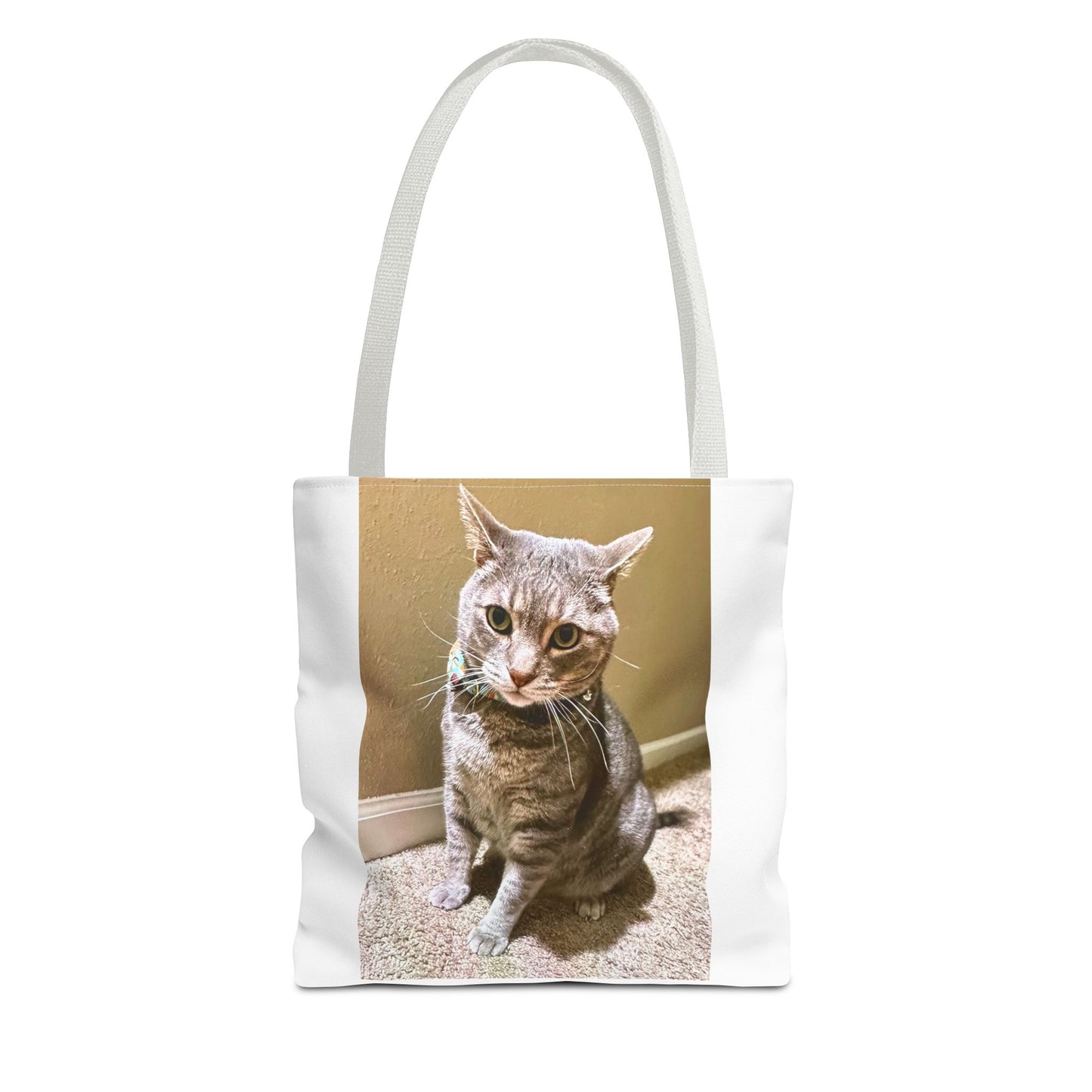 Cat Photo Tote Bag – Personalized Cute Tabby Cat Portrait Tote