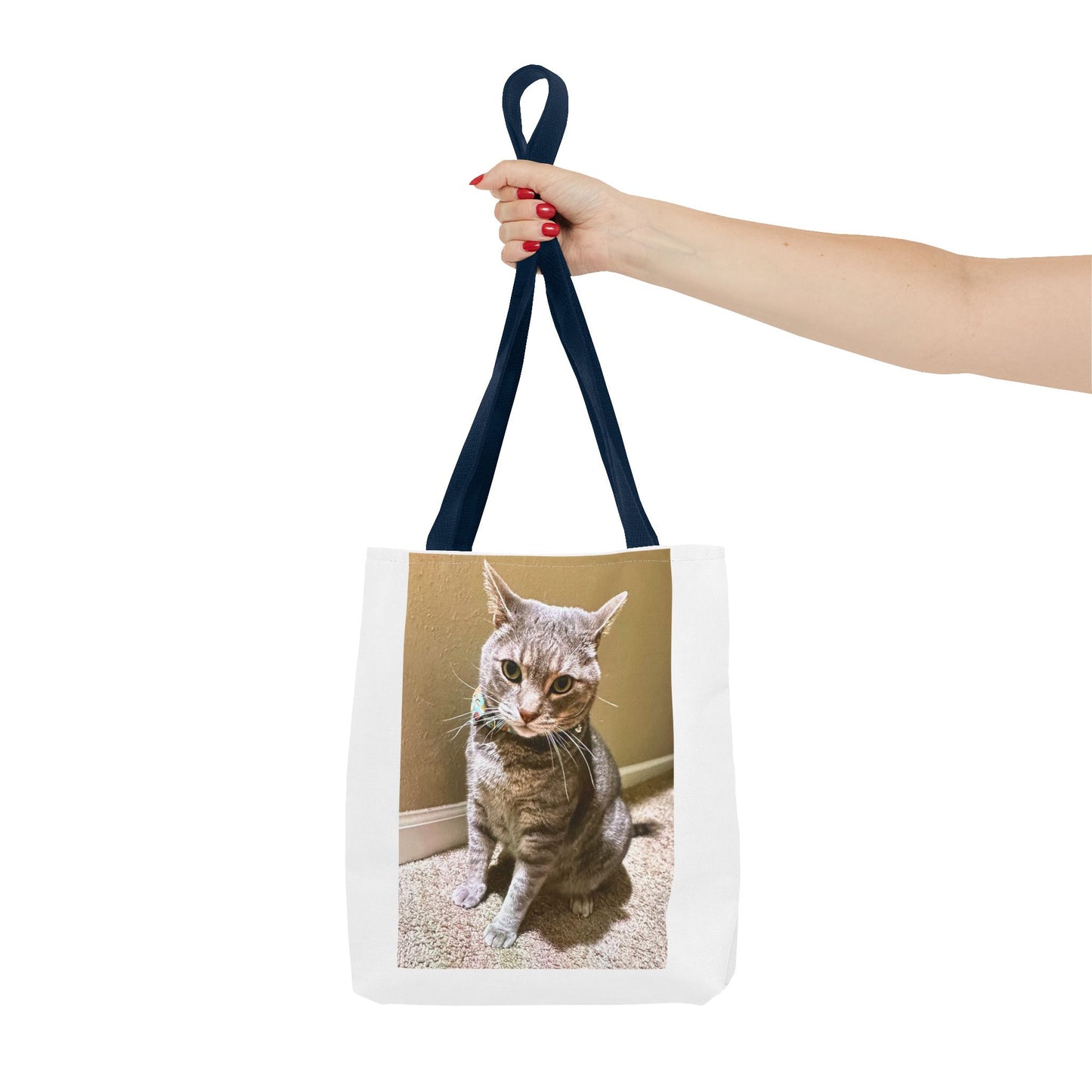 Cat Photo Tote Bag – Personalized Cute Tabby Cat Portrait Tote